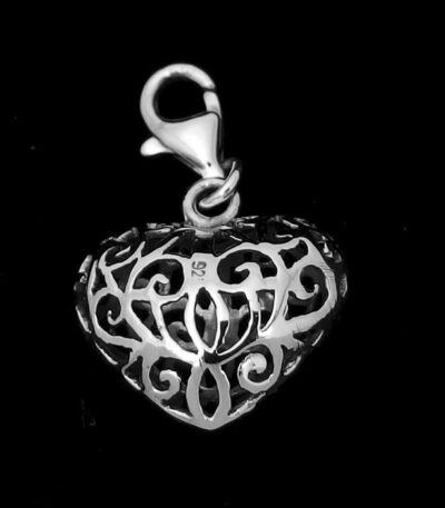 Silver heart charm