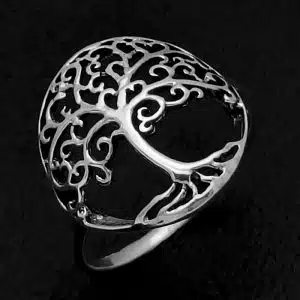 Silver tree of life ring