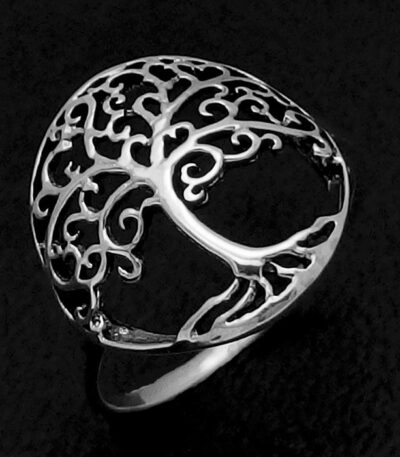 Silver tree of life ring