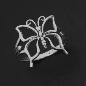 Silver butterfly ring