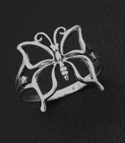 Silver butterfly ring