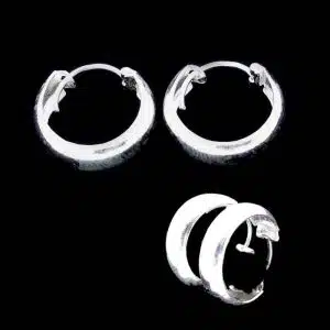Round huggie hoop earring