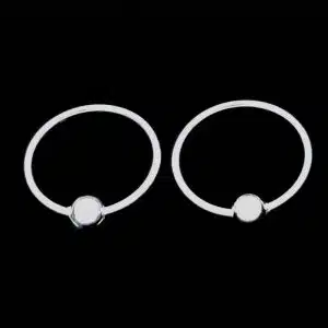 Silver Ball Hoop Earring