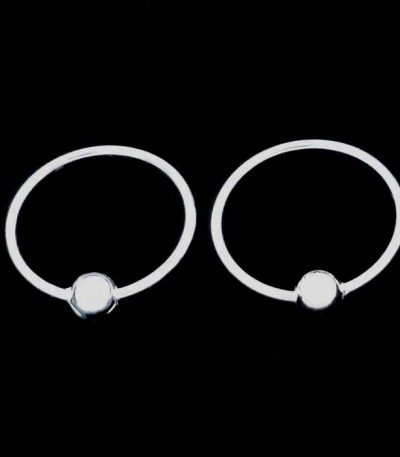 Silver Ball Hoop Earring