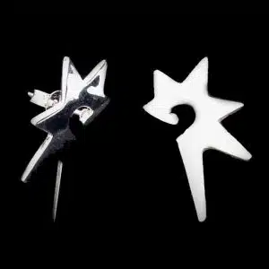 Silver Star burst earring studs