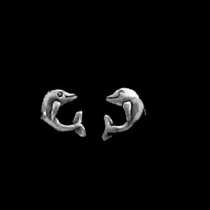 Silver Dolphin Earring Studs