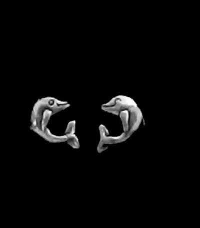 Silver Dolphin Earring Studs