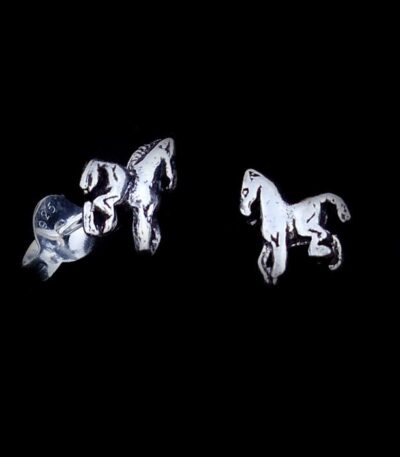 Silver horse earrings