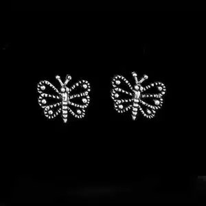 Sterling silver butterfly stud earrings