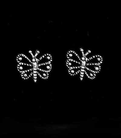 Sterling silver butterfly stud earrings