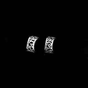 Silver hoop stud earring