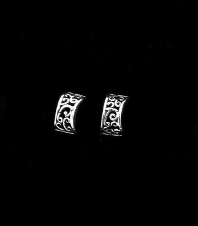 Silver hoop stud earring