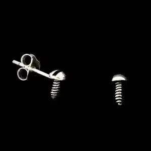 Silver Screw Stud Man Earring