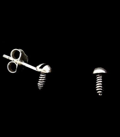 Silver Screw Stud Man Earring