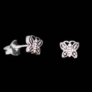 Silver Butterfly Stud Earrings