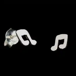 Silver musical note earrings