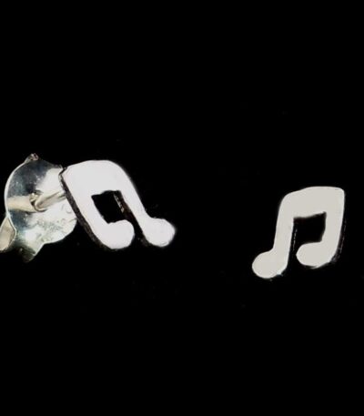 Silver musical note earrings
