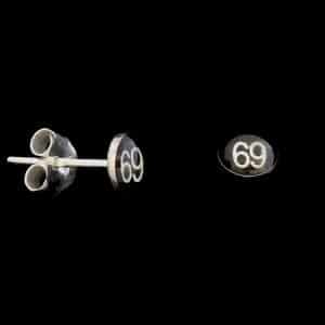 Silver 69 Stud earrings unisex