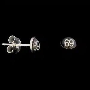 Silver 69 Stud earrings unisex
