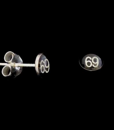 Silver 69 Stud earrings unisex
