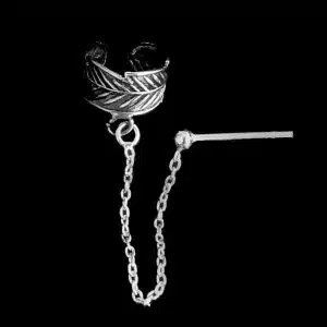 Silver Ear Cuff with Chain