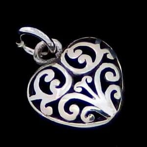 Silver Spiral heart necklace