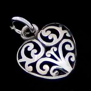 Silver Spiral heart necklace