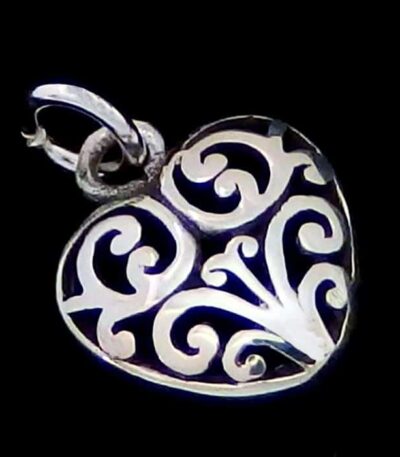 Silver Spiral heart necklace