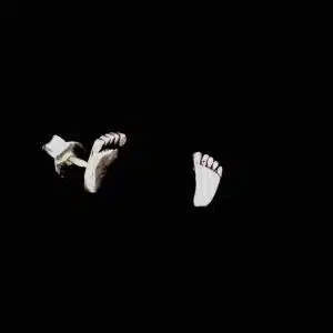 Silver Baby Feet Stud Earrings