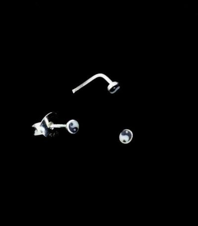 yin yang stud earrings