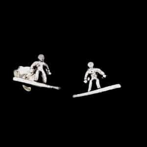 Silver Surfer Stud earrings