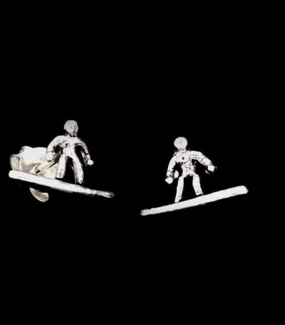 Silver Surfer Stud earrings