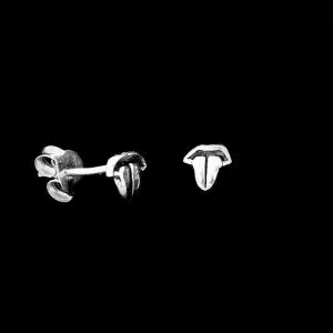 Tongue poke earrings silver