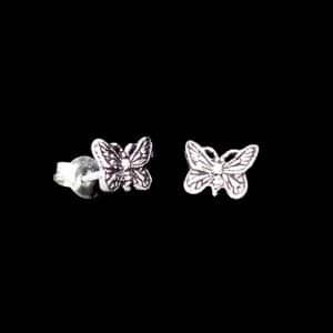 Engraved Butterfly Stud