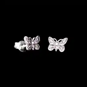 Engraved Butterfly Stud