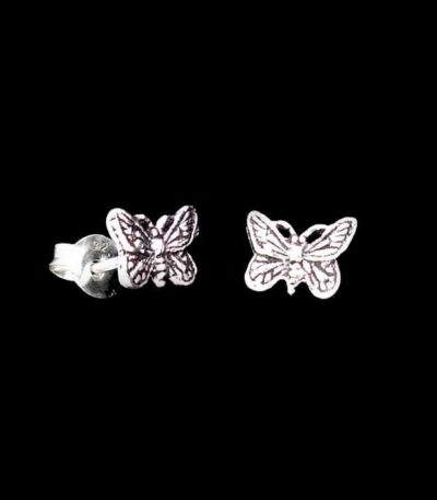 Engraved Butterfly Stud