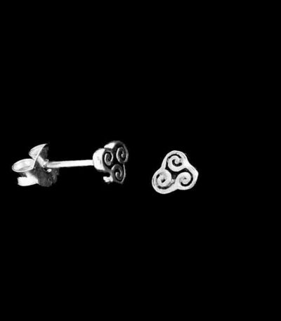Triskelion Celtic stud earring