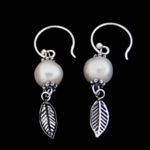 Real Pearl Earrings-silver