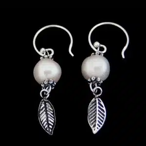 Real Pearl Earrings-silver
