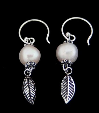 Real Pearl Earrings-silver