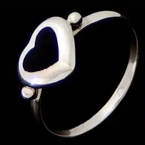 Sterling Silver Black Heart Ring
