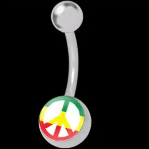 Peace Sign Belly Button Rings