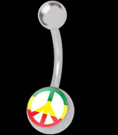 Peace Sign Belly Button Rings