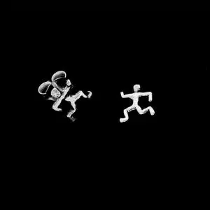 Stick man stud earrings