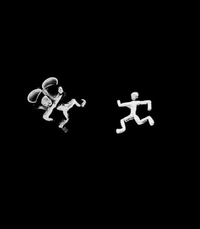 Stick man stud earrings