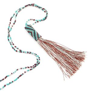 Aztec Beaded Tassel Necklace