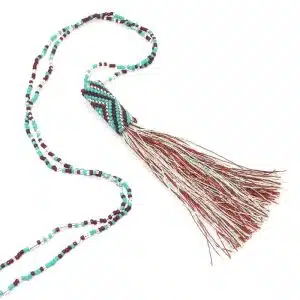 Aztec Beaded Tassel Necklace