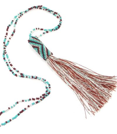 Aztec Beaded Tassel Necklace
