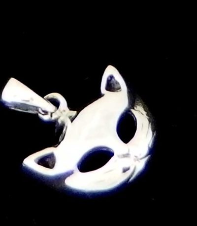 Sterling silver cat necklace