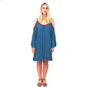 Cold shoulder Dress Blue